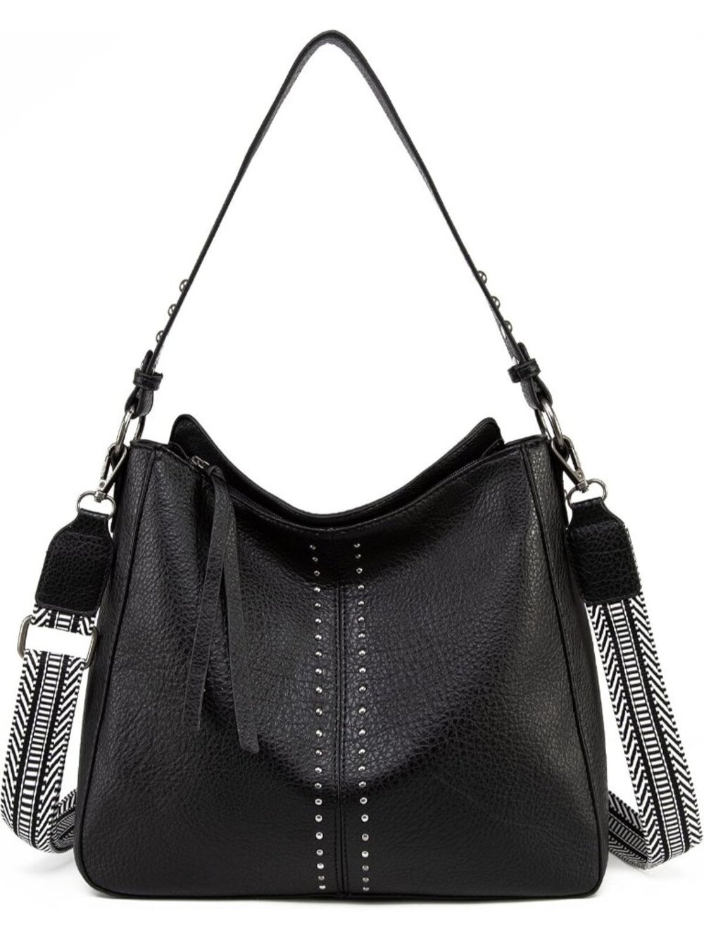 Women's Guitar Black Hobo Bucket Bag Top Handle Satchel Shoulder Purse Handbag